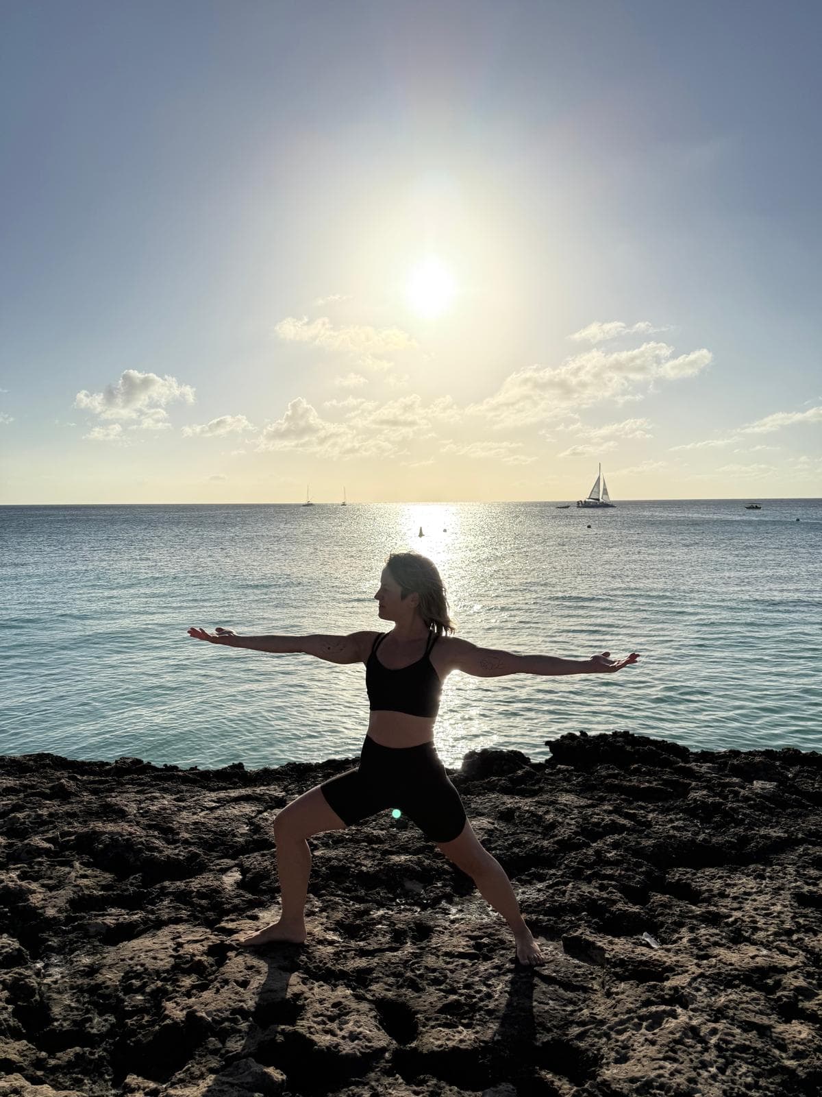 Jackie demonstrating yoga pose 2